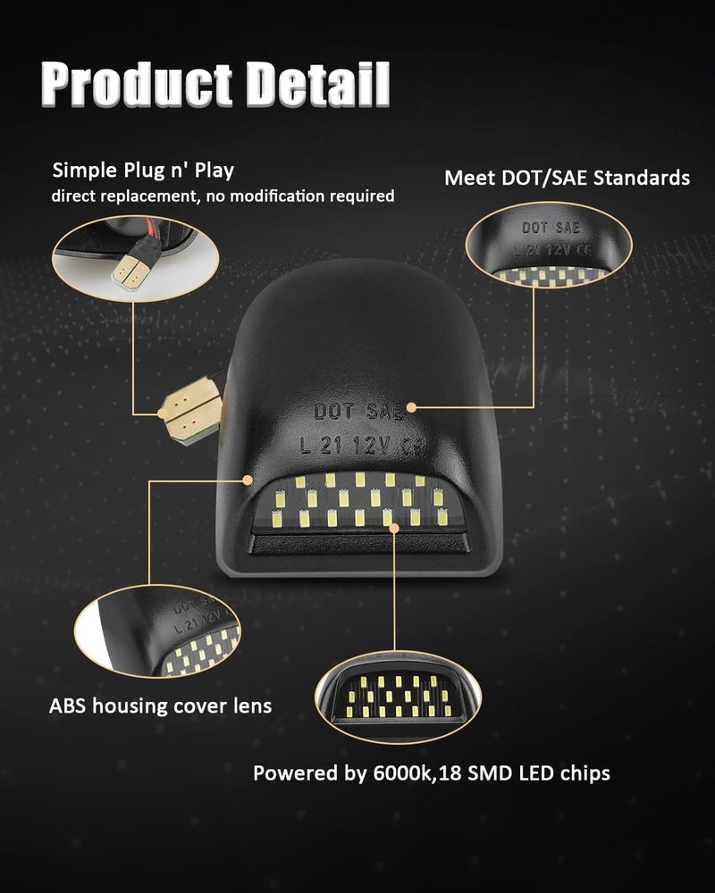 Best View مجموعة أضواء لوحة الترخيص LED متوافقة مع شيفروليه سيلفرادو سوبربان تاهو GMC سييرا 1500 2500 3500 HD إسكاليد EXT، 2PCS - Image 2